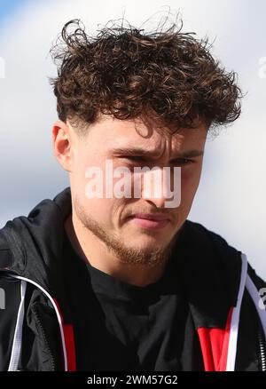 Sunderland sabato 24 febbraio 2024. Callum Styles di Sunderland durante la partita del Campionato Sky Bet tra Sunderland e Swansea City allo Stadio della luce di Sunderland, sabato 24 febbraio 2024. (Foto: Michael driver | mi News) crediti: MI News & Sport /Alamy Live News Foto Stock