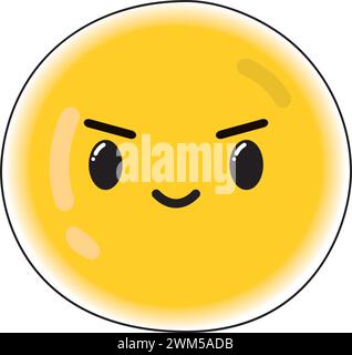 Carino e arrabbiato icona di emoji Vector Illustrazione Vettoriale