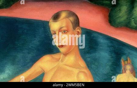 Bagno di un raccolto di Cavallo Rosso (Petrov-Vodkin). Foto Stock