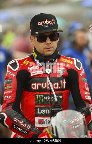 Circuito del Gran Premio di Phillip Island, 24 febbraio 2024: 1 Alvaro Bautista (ESP) Ducati Panigale V4R di Aruba.IT Racing Ducati durante il Campionato del mondo Superbike 2024. (Foto di Damir IVKA/ATP Images) (IVKA DAMIR /ATP/SPP) crediti: SPP Sport Press Photo. /Alamy Live News Foto Stock