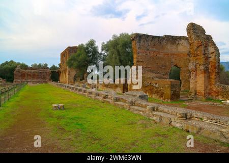 Antiche rovine archeologiche della Villa Adriana in Italia Foto Stock