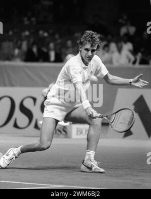 MATS WILANDER tennista svedese nella finale di Coppa Davis contro l'India a Gothenburg Foto Stock