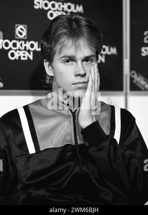 STEFAN EDBERG Tennis Player Sweden nel torneo Stockholm Open Foto Stock