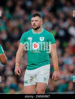 24 febbraio 2024; Aviva Stadium, Dublino, Irlanda: Six Nations International Rugby, Irlanda contro Galles; Robbie Henshaw, Irlanda Foto Stock