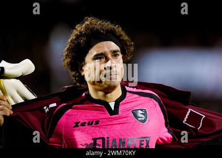 Salerno, Italia. 24 febbraio 2024. Durante la partita di serie A tra US Salernitana e AC Monza allo Stadio Arechi il 24 febbraio 2024 a Salerno. Crediti: Giuseppe Maffia/Alamy Live News Foto Stock