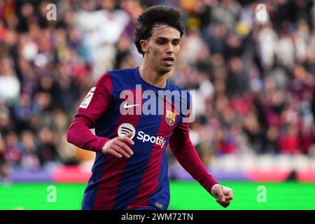 Barcellona, Spagna. 24 febbraio 2024. Joao Felix del FC Barcelona durante la Liga EA Sports match tra FC Barcelona e Getafe CF giocato allo stadio Lluis Companys il 24 febbraio 2024 a Barcellona, Spagna. (Foto di Alex Carreras/Imago) credito: PRESSINPHOTO SPORTS AGENCY/Alamy Live News Foto Stock