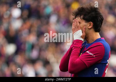 Barcellona, Spagna. 24 febbraio 2024. Joao Felix del FC Barcelona durante la Liga EA Sports match tra FC Barcelona e Getafe CF giocato allo stadio Lluis Companys il 24 febbraio 2024 a Barcellona, Spagna. (Foto di Alex Carreras/Imago) credito: PRESSINPHOTO SPORTS AGENCY/Alamy Live News Foto Stock