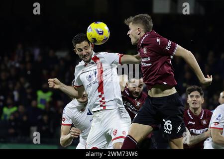 Salerno, Italia. 24 febbraio 2024. Durante la partita di serie A tra Unione sportiva Salernitana vs Monza allo Stadio Arechi di Salerno il 24 febbraio 2024. Credito: Agenzia fotografica indipendente/Alamy Live News Foto Stock