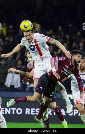 Salerno, Italia. 24 febbraio 2024. Durante la partita di serie A tra Unione sportiva Salernitana vs Monza allo Stadio Arechi di Salerno il 24 febbraio 2024. Credito: Agenzia fotografica indipendente/Alamy Live News Foto Stock