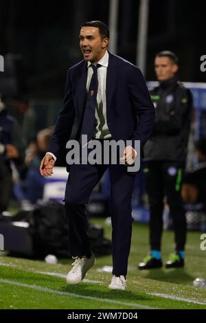 Salerno, Campania, Italia. 24 febbraio 2024. Raffaele Palladino di Monza durante la partita di calcio di serie A US Salernitana - AC Monza Stadio Arechi il 24 febbraio 2024 a Napoli, Italia. (Credit Image: © Ciro De Luca/ZUMA Press Wire) SOLO PER USO EDITORIALE! Non per USO commerciale! Foto Stock