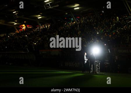 Nijmegen, Paesi Bassi. 24 febbraio 2024. NIJMEGEN, 24-02-2024, Goffertstadion, Stadium of NEC, stagione calcistica olandese Eredivisie 2023/2024. NEC - Sparta. Credito ESPN: Pro Shots/Alamy Live News Foto Stock