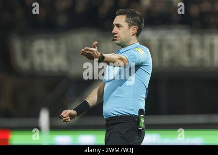 Nijmegen, Paesi Bassi. 24 febbraio 2024. NIJMEGEN, 24-02-2024, Goffertstadion, Stadium of NEC, stagione calcistica olandese Eredivisie 2023/2024. NEC - Sparta. Credito arbitro Dennis Higler: Pro Shots/Alamy Live News Foto Stock