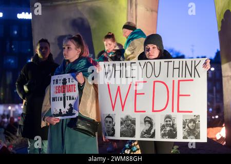 Danzica, Polonia. 24 febbraio 2024. 2° anniversario dell'accordo russo sull'Ucraina © Wojciech Strozyk / Alamy Live News Foto Stock