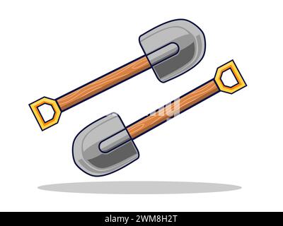 Illustrazione grafica simbolo icona oggetto di lavoro progettazione attrezzature pratico logo dell'escavatore Illustrazione Vettoriale