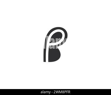Modello vettoriale di design lettera PB creativa o logo BP Illustrazione Vettoriale