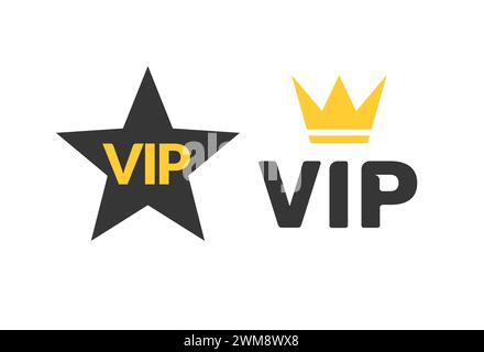 VIP Icon Flat esclusivo importante badge di appartenenza. Club VIP Icon Illustrazione Vettoriale