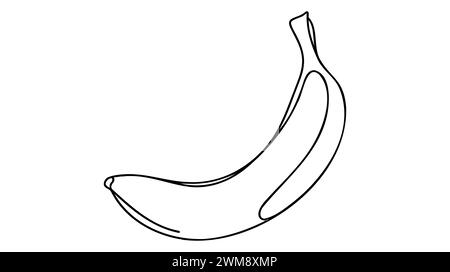 Un disegno continuo di un oggetto vettoriale isolato: Banana. Illustrazione Vettoriale