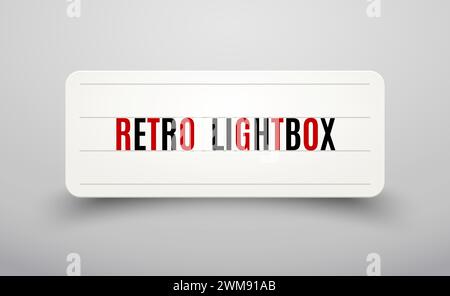 Cornice vintage per affissioni con scatola luminosa retrò. Scatola luminosa per striscioni vintage. Pubblicità su cartelloni pubblicitari per cinema o spettacoli Illustrazione Vettoriale