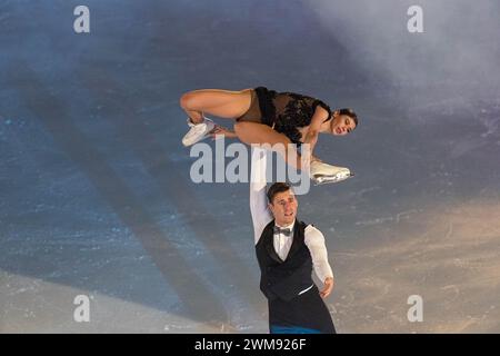 Torino, Italia, sabato 24 febbraio 2024. Rebecca Ghilardi, Filippo Ambrosini durante le Lights on U al PalaVela, RoadTO2025. Crediti: Mattia Martegani/Alamy Live News Foto Stock