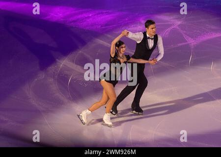 Torino, Italia, sabato 24 febbraio 2024. Rebecca Ghilardi, Filippo Ambrosiniduring the Lights on U al PalaVela, RoadTO2025. Crediti: Mattia Martegani/Alamy Live News Foto Stock