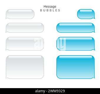 Casella di conversazione chat con il messaggio. Interfaccia vettoriale del messaggio vocale sms di testo Illustrazione Vettoriale