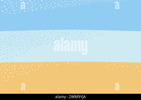 Sfondo astratto con strisce colorate e decorazioni a bolle in giallo e blu estivo alla moda. EPS. Copia spazio. Concetto di progettazione vettoriale per schede, poster, banner, brochure, prezzo, etichetta o web Illustrazione Vettoriale