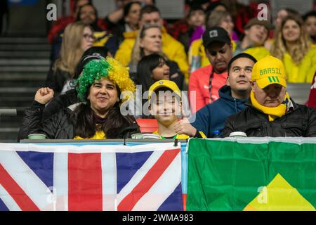 Vancouver, Columbia Britannica, Canada. 24 febbraio 2024: Peole usa i costumi per celebrare le World Rugby Seven Series 2024 Canada al BC Place Stadium di Vancouver, British Columbia, Canada il 24 febbraio 2024. (Foto di Tomaz Jr/PxImages) (immagine di credito: © Tomaz Jr/PX Imagens via ZUMA Press Wire) SOLO PER USO EDITORIALE! Non per USO commerciale! Crediti: ZUMA Press, Inc./Alamy Live News Foto Stock