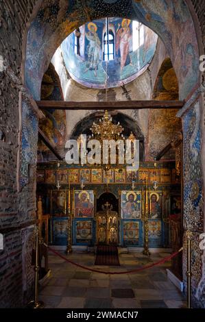 Vista interna, altare, chiesa Monastero di Vlatadi, anche Sacro Monastero di Vlatodon, Salonicco, Macedonia, Grecia Foto Stock