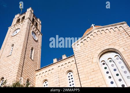 Grecia, Golfo Saronico, Sporadi occidentali, Egina il 2023-01-2013 L'isola di Egina nel Golfo Saronico, una città ateniese nel cuore dell'Egeo se Foto Stock