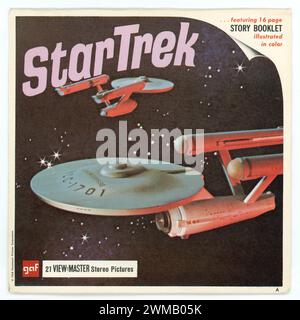 GAF View-Master 21 immagini stereo per l'episodio del 1968 The Omega Glory dalla STAR della serie televisiva statunitense TREK scrittore / produttore GENE RODDENBERRY Paramount Television Foto Stock