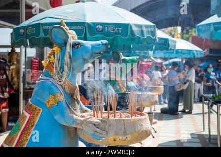 Una figura di Rat a Wat Saman Rattanaram nella città di Mueang Chachoengsao nella provincia di Chachoengsao in Thailandia. Thailandia, Chachoengsao, novembre, Foto Stock