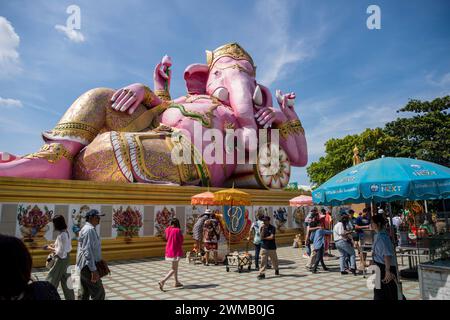 La Ganesha a Wat Saman Rattanaram nella città di Mueang Chachoengsao nella provincia di Chachoengsao in Thailandia. Thailandia, Chachoengsao, 3, 20 novembre Foto Stock