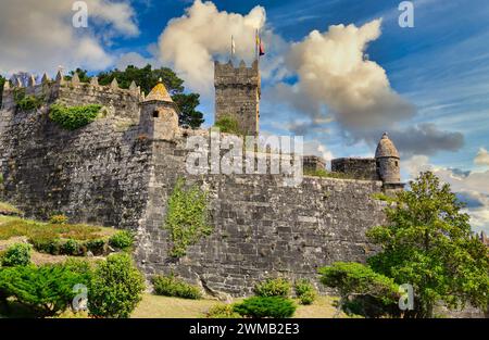 Castello di Monterreal, Baiona, Pontevedra, Galizia, Spagna Foto Stock