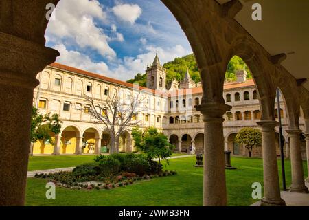 Monasterio de San Esteban, Mosteiro de Santo Estevo de Ribas de Sil, Ribeira Sacra, Ourense, Galizia, Spagna Foto Stock
