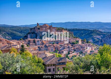 Città medievale di Alquezar, provincia di Huesca, Aragona, Spagna Foto Stock