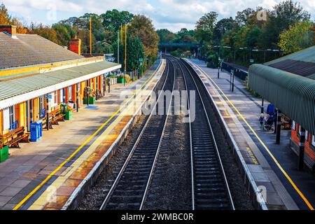 rete ferroviaria britannica ferrovia diesel ferrovia pendolare linea passeggeri dorridge station west midlands inghilterra regno unito Foto Stock