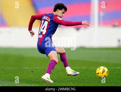 Barcellona, Spagna. 24 febbraio 2024. Joao Felix del FC Barcelona durante la Liga EA Sports match tra FC Barcelona e Getafe CF giocato allo stadio Lluis Companys il 24 febbraio 2024 a Barcellona, Spagna. (Foto di Sergio Ruiz/PRESSINPHOTO) credito: PRESSINPHOTO SPORTS AGENCY/Alamy Live News Foto Stock