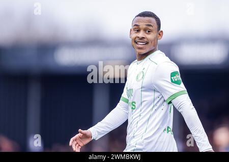 Almere, Paesi Bassi. 25 febbraio 2024. ALMERE, PAESI BASSI - FEBBRAIO 25: Igor Paixao del Feyenoord sorride durante l'incontro olandese Eredivisie tra Almere City FC e Feyenoord allo Yanmar Stadion il 25 febbraio 2024 ad Almere, Paesi Bassi. (Foto di Broer van den Boom/Orange Pictures) credito: Orange Pics BV/Alamy Live News Foto Stock