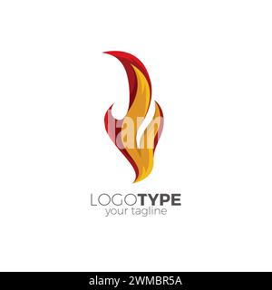 Logo Fire. Vettore di fiamma. Icona fuoco Illustrazione Vettoriale