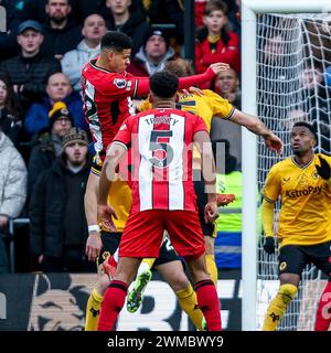 Wolverhampton, Regno Unito. 25 febbraio 2024. Durante la partita di Premier League tra Wolverhampton Wanderers e Sheffield Utd a Molineux, Wolverhampton, Inghilterra, il 25 febbraio 2024. Foto di Stuart Leggett. Solo per uso editoriale, licenza richiesta per uso commerciale. Non utilizzare in scommesse, giochi o pubblicazioni di singoli club/campionato/giocatori. Crediti: UK Sports Pics Ltd/Alamy Live News Foto Stock