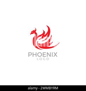 Design semplice e pulito con logo Phoenix. Illustrazione vettoriale Phoenix Illustrazione Vettoriale