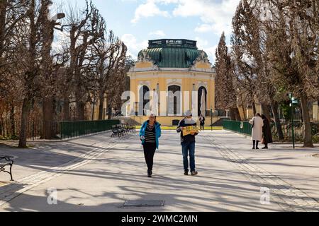 La colazione imperiale pavilion presso lo Zoo di Schönbrunn, Maxingstraße, Vienna, Austria, l'Europa. Foto Stock