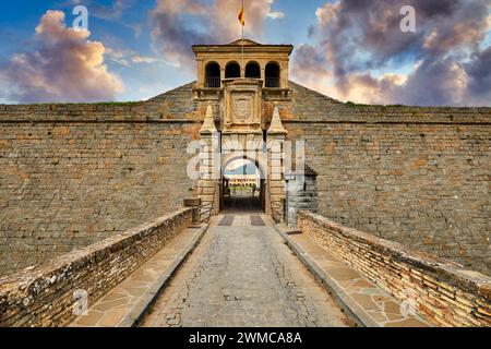 La Ciudadela, Cittadella, Castello di San Pietro, Jaca, provincia di Huesca, Aragona, Spagna, Europa Foto Stock