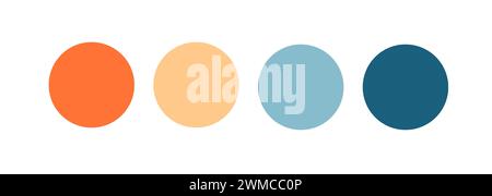 Illustrazione del set di colori a forma di cerchio isolata su sfondo bianco Foto Stock