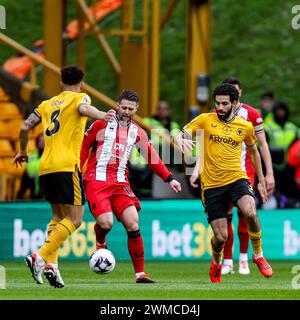 Wolverhampton, Regno Unito. 25 febbraio 2024. Durante la partita di Premier League tra Wolverhampton Wanderers e Sheffield Utd a Molineux, Wolverhampton, Inghilterra, il 25 febbraio 2024. Foto di Stuart Leggett. Solo per uso editoriale, licenza richiesta per uso commerciale. Non utilizzare in scommesse, giochi o pubblicazioni di singoli club/campionato/giocatori. Crediti: UK Sports Pics Ltd/Alamy Live News Foto Stock