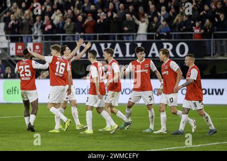 Alkmaar, Paesi Bassi. 25 febbraio 2024. ALKMAAR, 25-02-2024, AFAS Stadium, Dutch Eredivisie Football season 2023/2024. Corrispondenza tra AZ e Ajax. Crediti: Pro Shots/Alamy Live News Foto Stock