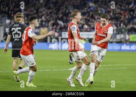 Alkmaar, Paesi Bassi. 25 febbraio 2024. ALKMAAR, 25-02-2024, AFAS Stadium, Dutch Eredivisie Football season 2023/2024. Corrispondenza tra AZ e Ajax. Crediti: Pro Shots/Alamy Live News Foto Stock