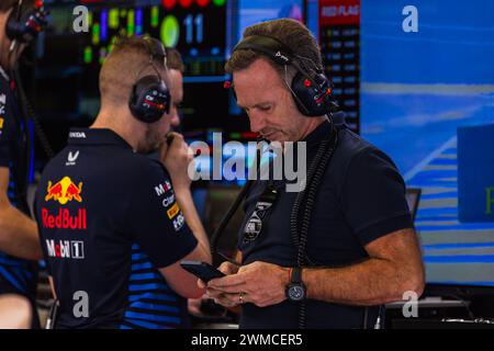 MANAMA, BAHREIN, Bahrain International Circuit, 23.Feb.2024: Christian Horner di Gran Bretagna e Oracle Red Bull Racing durante la Formula 1 del Bahrain Foto Stock