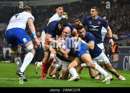 Saint Denis, Francia. 25 febbraio 2024. Julien Mattia/le Pictorium - 6 Nations Tournament 2024, la nazionale francese affronta l'Italia allo Stade de France il 25 2024 febbraio. - 25/02/2024 - Francia/Senna-Saint-Denis/Saint-Denis - i francesi in azione durante il torneo 6 Nazioni 2024 tra le XV de France e l'Italia allo Stade de France del 25 febbraio 2024. Crediti: LE PICTORIUM/Alamy Live News Foto Stock