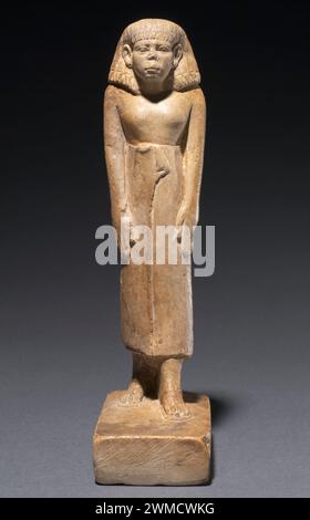 Statuetta di un uomo, c. 1859–1648 a.C. Egitto, Medio Regno (2040–1648 a.C.), dinastia 12, regno di Amenemhat III (1860–1814 a.C.) Foto Stock